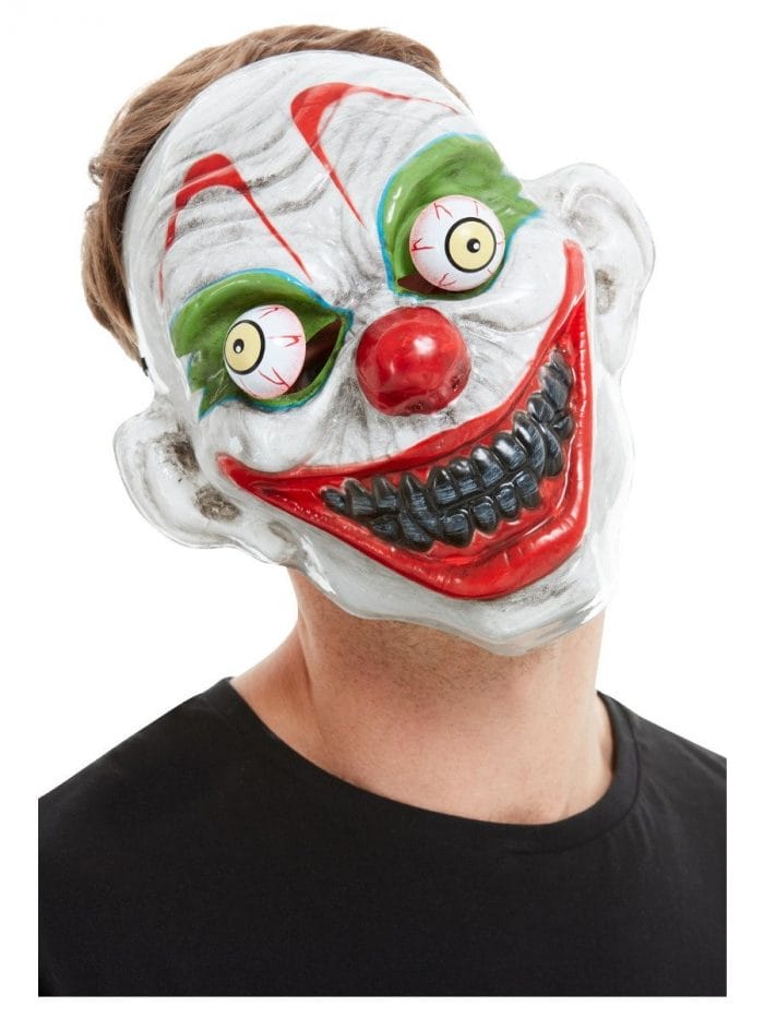 Masque de clown blanc avec ses yeux qui bougent PVC