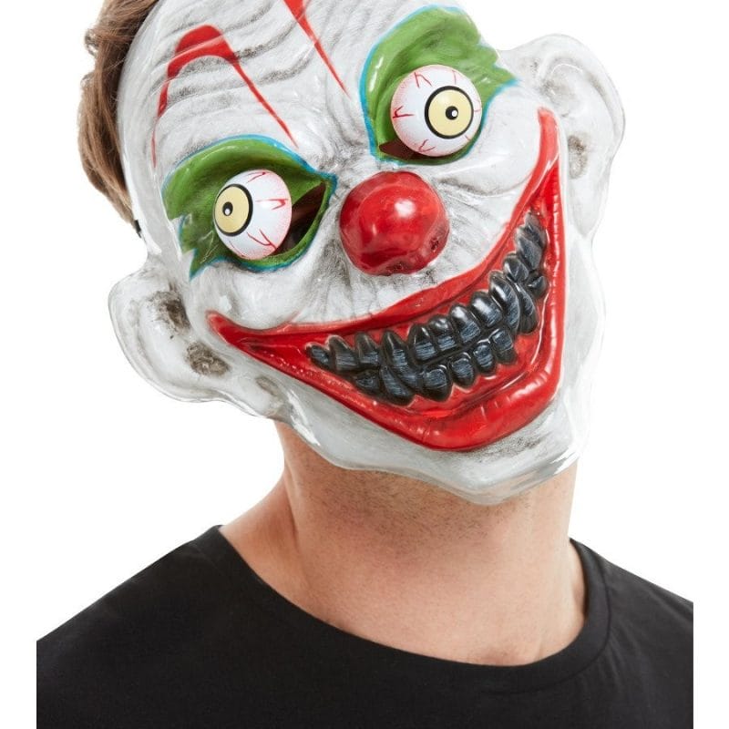 Masque de clown blanc avec ses yeux qui bougent PVC