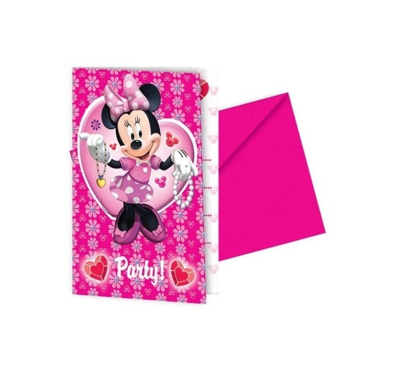 6 cartons d'invitation Minnie - Disney