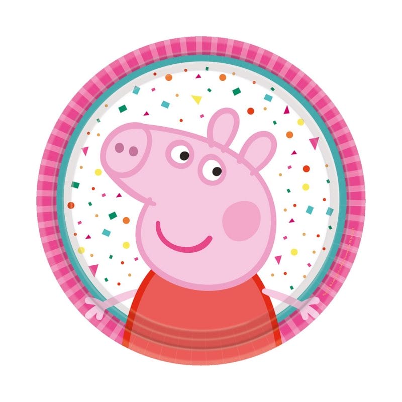 8 Assiettes d'anniversaire Peppa Pig 18 cm