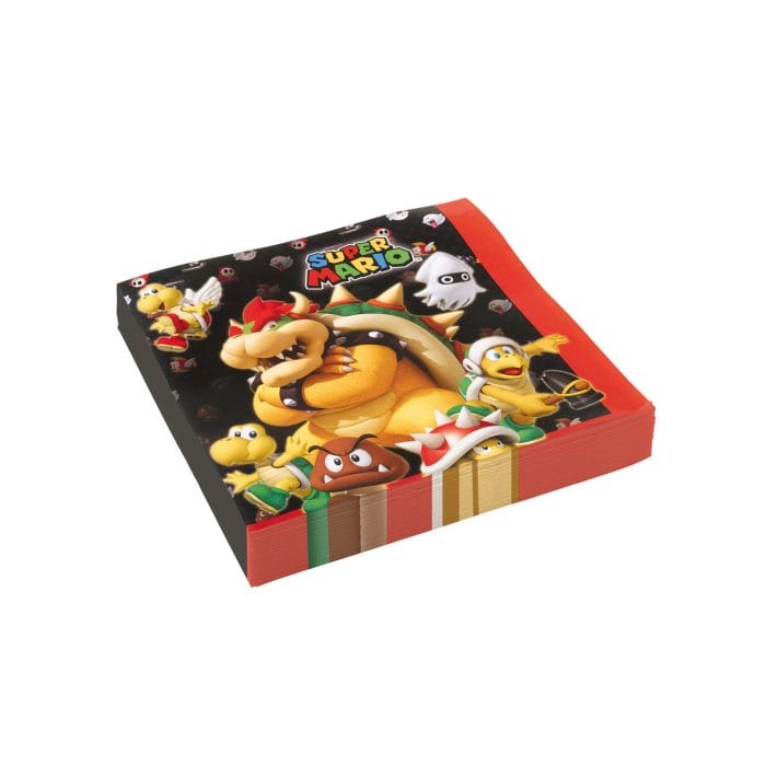 20 serviettes Super-Mario 33x33 - Nintendo