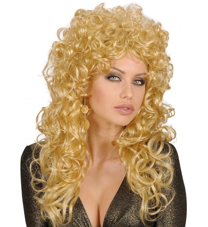 Perruque longue blonde bouclée femme