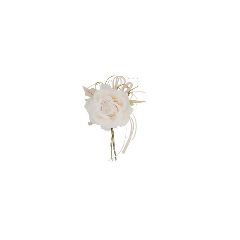 Fleur dentelle ivoire à perle