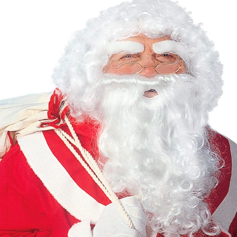 Kit barbe, moustache, perruque, sourcils Père Noël