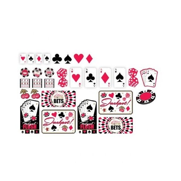 Kit 30 pièces décorations poker