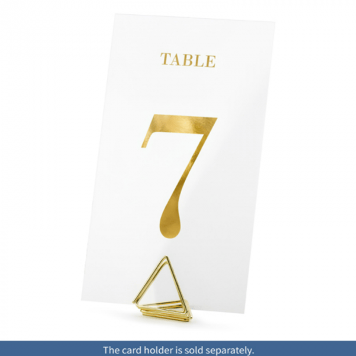 Marque table transparent dore de 1 a 20