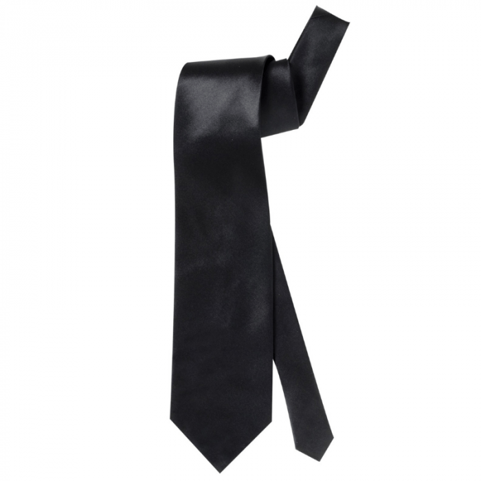 Cravate satinée noire