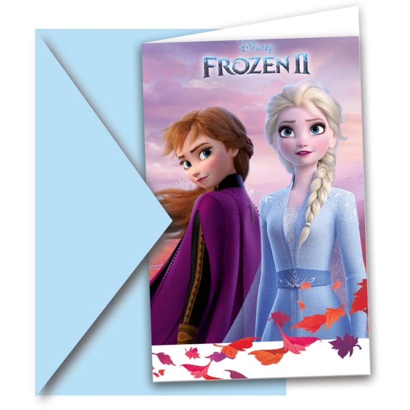 6 cartes invitations Reine des neiges - Disney