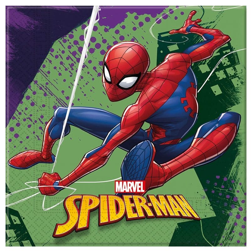 20 serviettes d'anniversaire Spider-Man 33x33 - Marvel