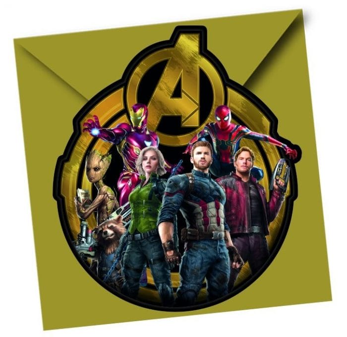 6 cartons d'invitation anniversaire Avengers - Marvel