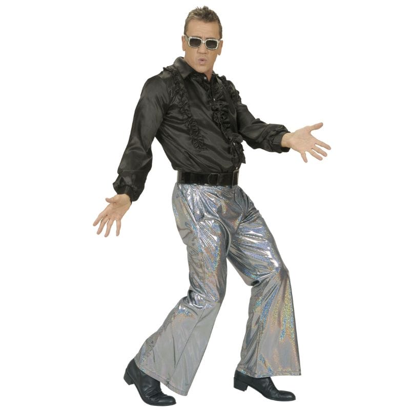 Pantalon Disco holographique argenté homme