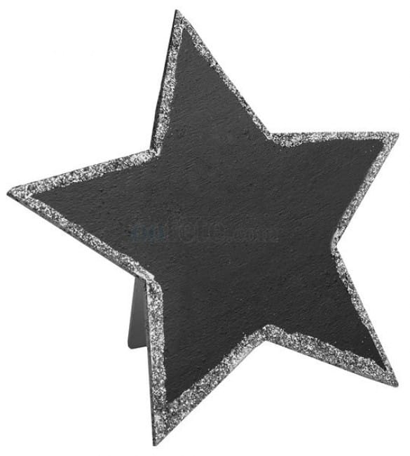 Marque-table étoile ardoise paillette