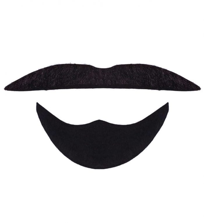 Moustache et barbe noires courtes