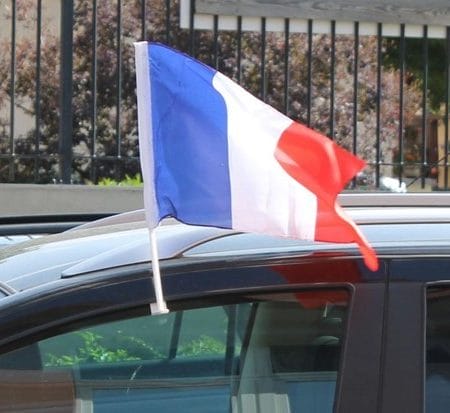 Drapeau de la France pour voiture 30x45 cm