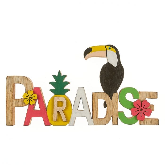 Centre de table en bois "Paradise" toucan 20 cm