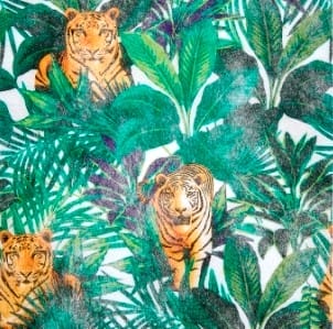 Chemin de table jungle et tigre 30cm x 5m