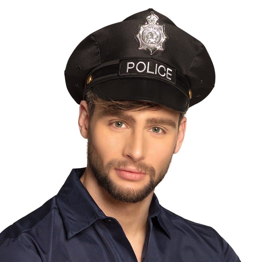 Casquette de policier avec visière et insigne