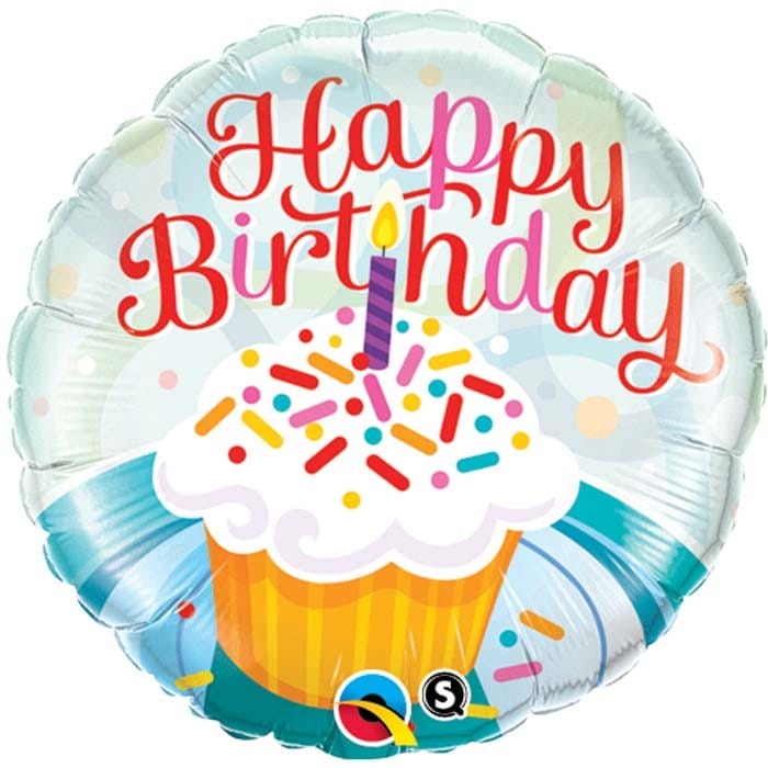 Ballon aluminium Happy Birthday Cupcake - 46 cm