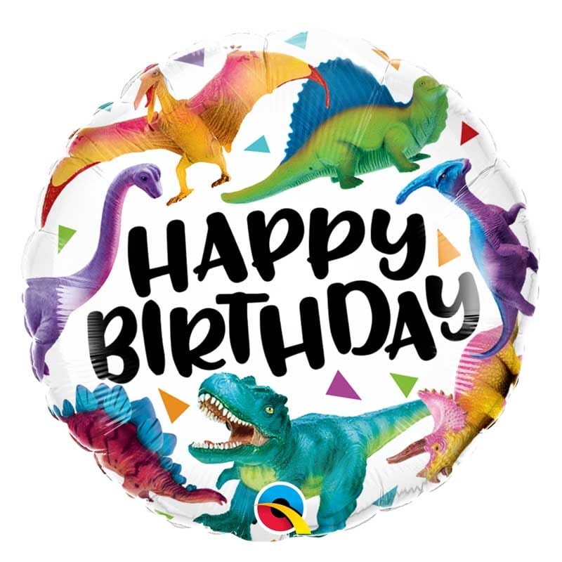 Ballon Happy Birthday dinosaure - 46 cm