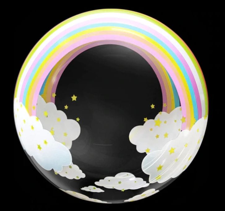 Ballon bulle arc en ciel - 50cm