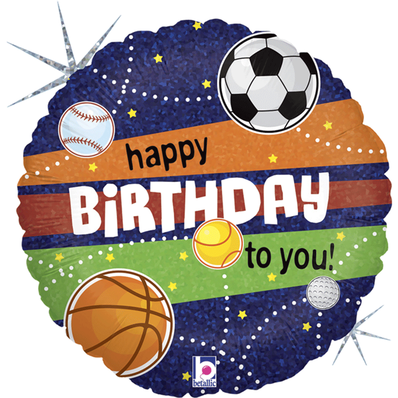 Ballon happy birthday sport rond aluminium