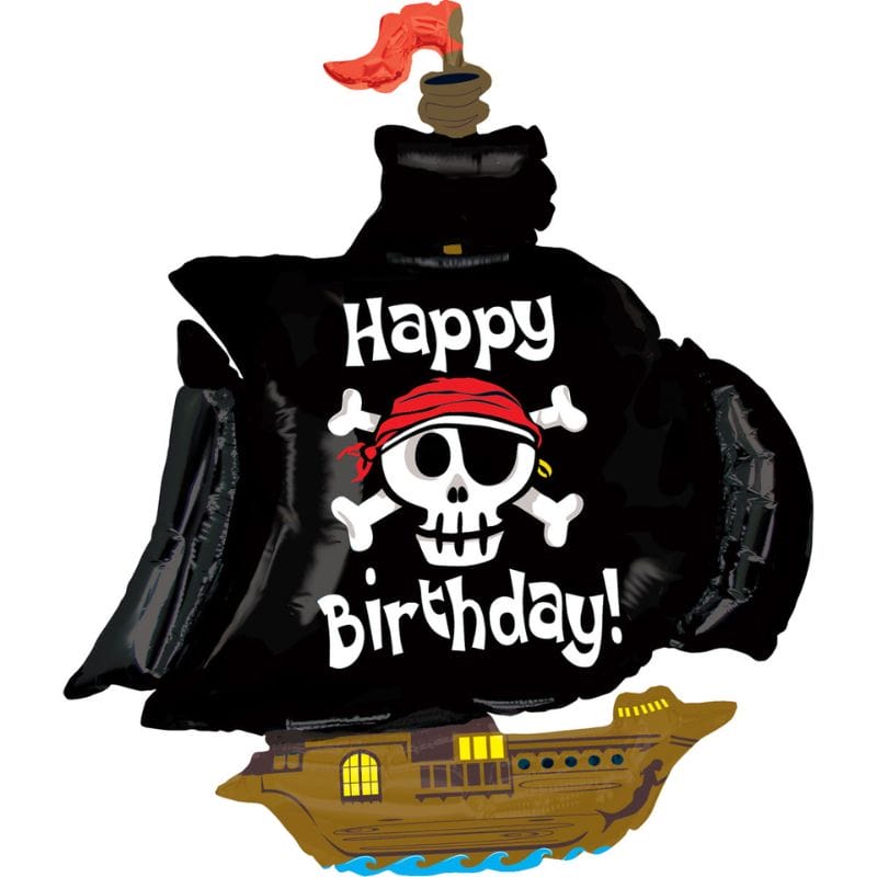 Ballon happy birthday pirate aluminium