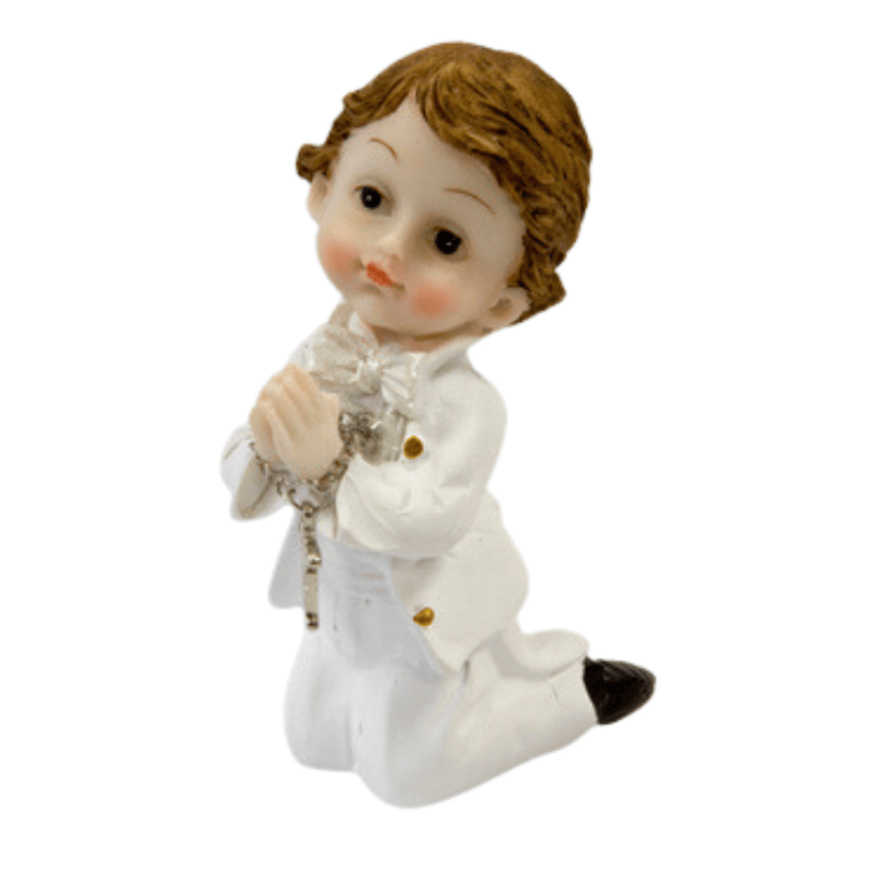 Figurine communion garçon priant