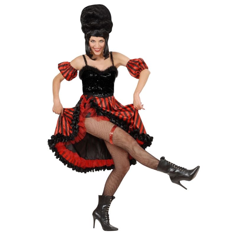 Costume french cancan femme rouge et noir