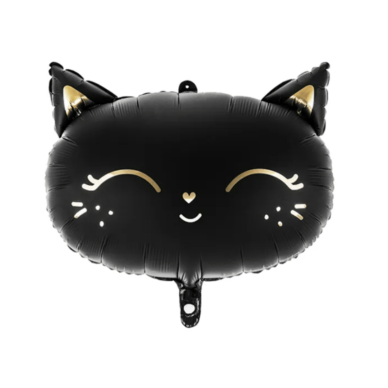 Ballon tête de chat noir aluminium