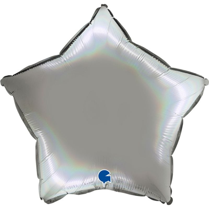 Ballon étoile platine holographique